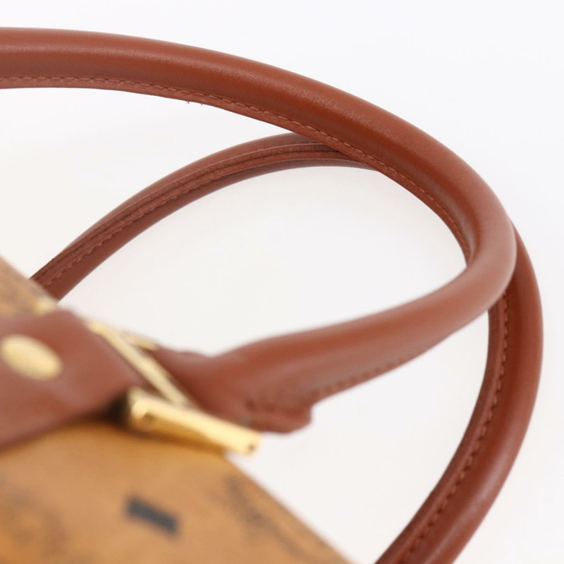 【日本直送】MCM Logoogram Vicetos 波士頓包 PVC 皮革 棕色 金色 正品 149334-7