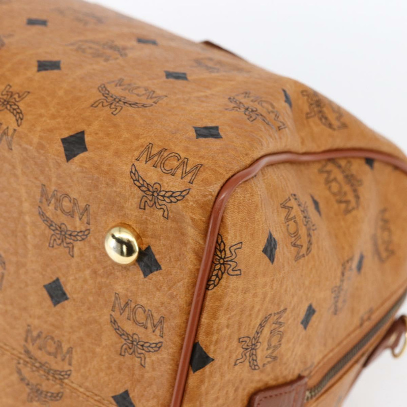 【日本直送】MCM Logoogram Vicetos 波士頓包 PVC 皮革 棕色 金色 正品 149334-8