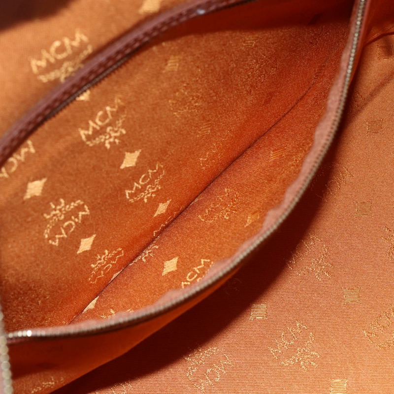 【日本直送】MCM Logoogram Vicetos 波士頓包 PVC 皮革 棕色 金色 正品 149334-10