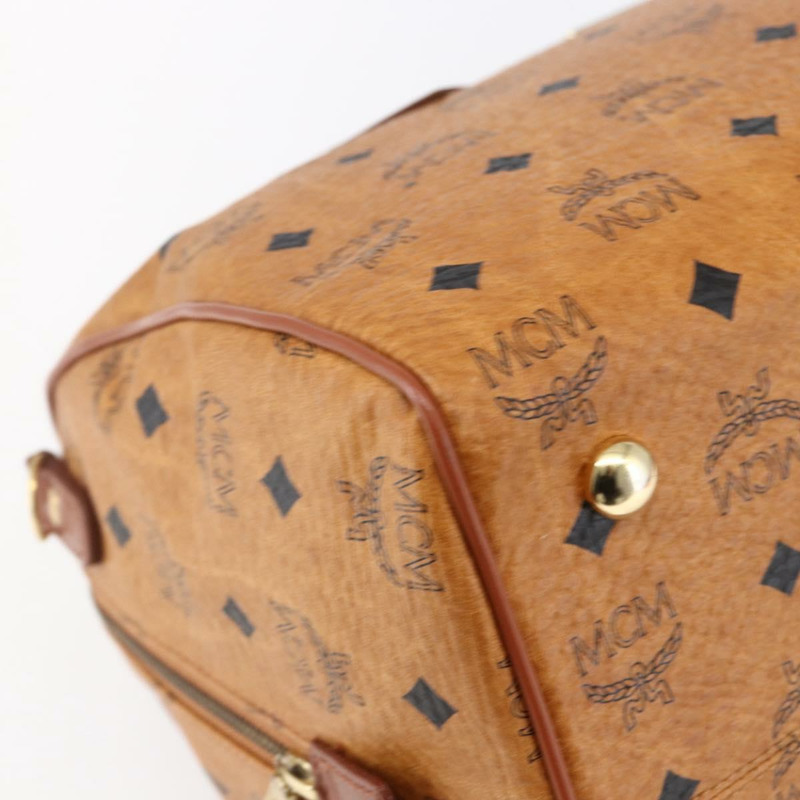 【日本直送】MCM Logoogram Vicetos 波士頓包 PVC 皮革 棕色 金色 正品 149334-13