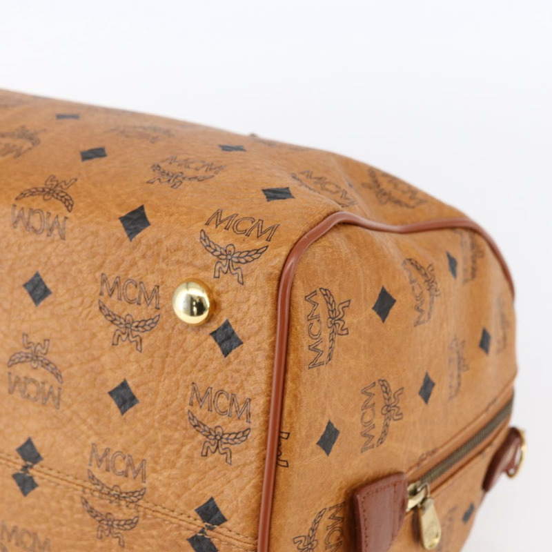 【日本直送】MCM Logoogram Vicetos 波士頓包 PVC 皮革 棕色 金色 正品 149334-14