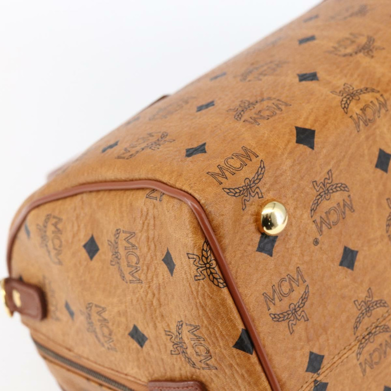 【日本直送】MCM Logoogram Vicetos 波士頓包 PVC 皮革 棕色 金色 正品 149334-15