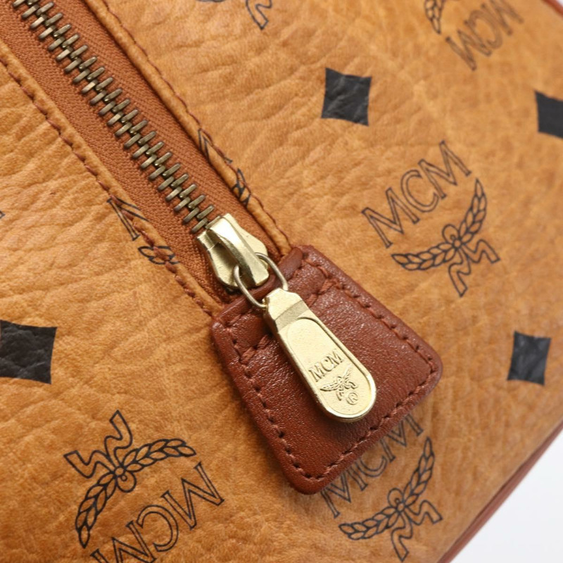 【日本直送】MCM Logoogram Vicetos 波士頓包 PVC 皮革 棕色 金色 正品 149334-16