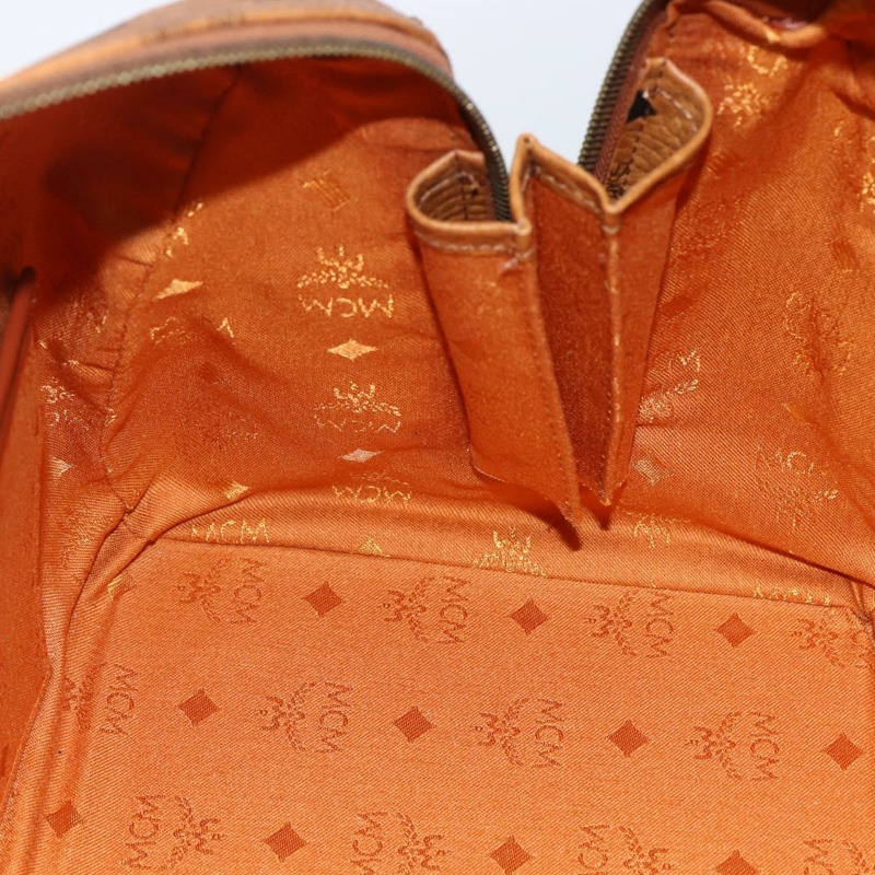 【日本直送】MCM Logoogram Vicetos 波士頓包 PVC 皮革 棕色 金色 正品 149334-18