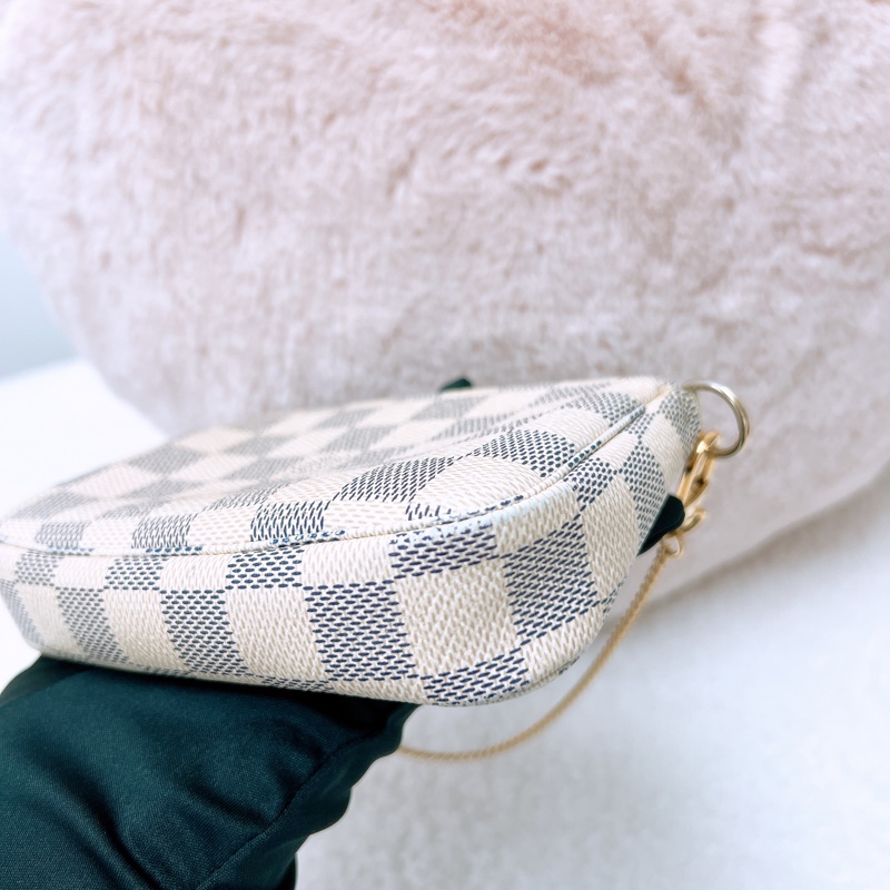 Lv mini pochette 白色棋盤小麻將包-3