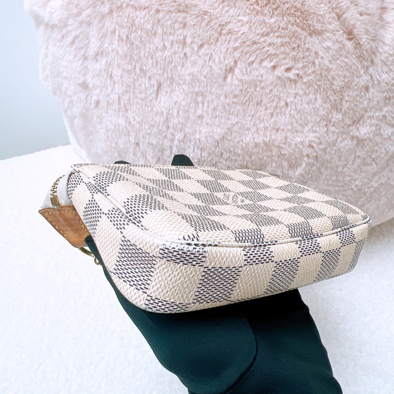 Lv mini pochette 白色棋盤小麻將包-4