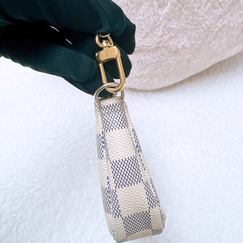 Lv mini pochette 白色棋盤小麻將包-5