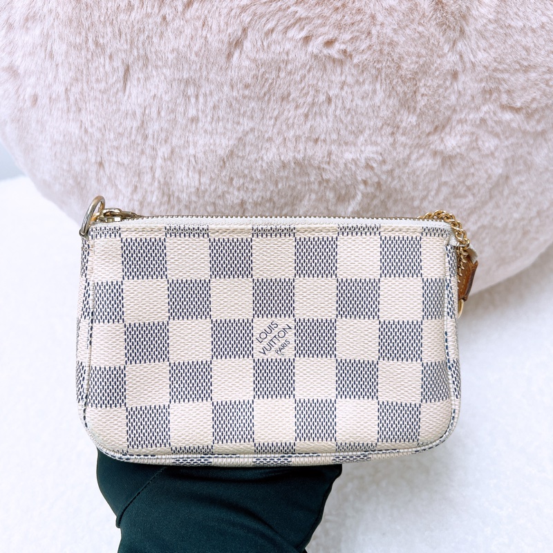 Lv mini pochette 白色棋盤小麻將包-6