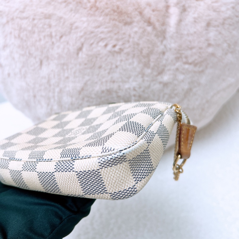 Lv mini pochette 白色棋盤小麻將包-7