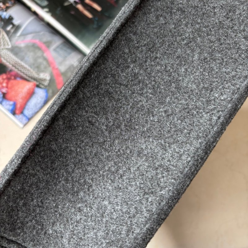 ::CHLOE:: Woody 深灰色 經典織帶絨毛冬季款大號 手提托特包-20