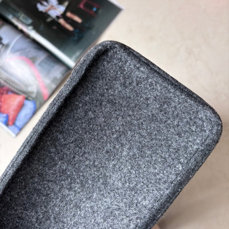 ::CHLOE:: Woody 深灰色 經典織帶絨毛冬季款大號 手提托特包-21