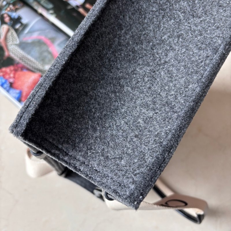 ::CHLOE:: Woody 深灰色 經典織帶絨毛冬季款大號 手提托特包-22