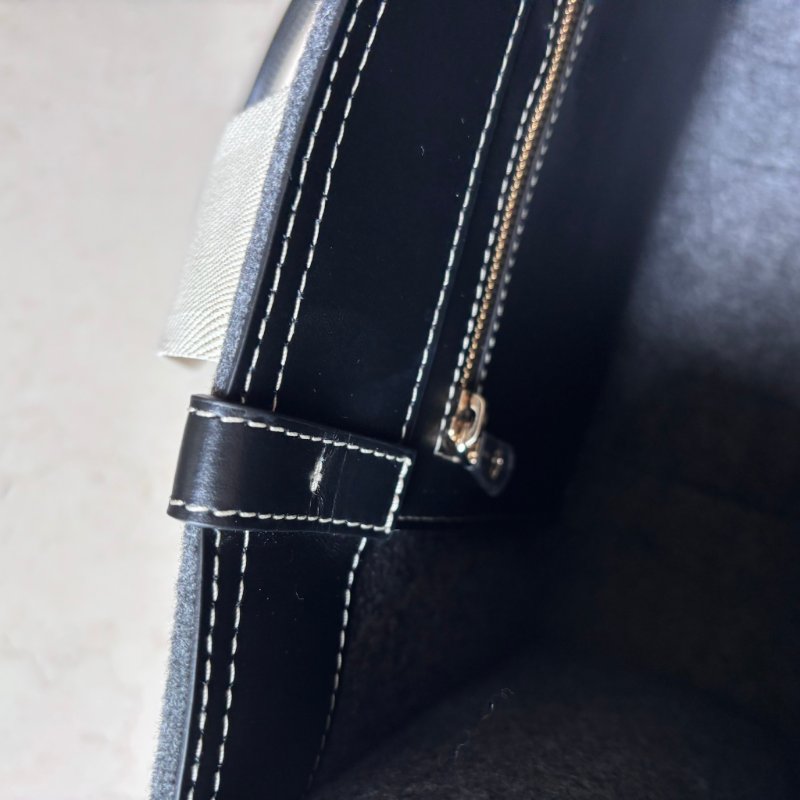 ::CHLOE:: Woody 深灰色 經典織帶絨毛冬季款大號 手提托特包-26