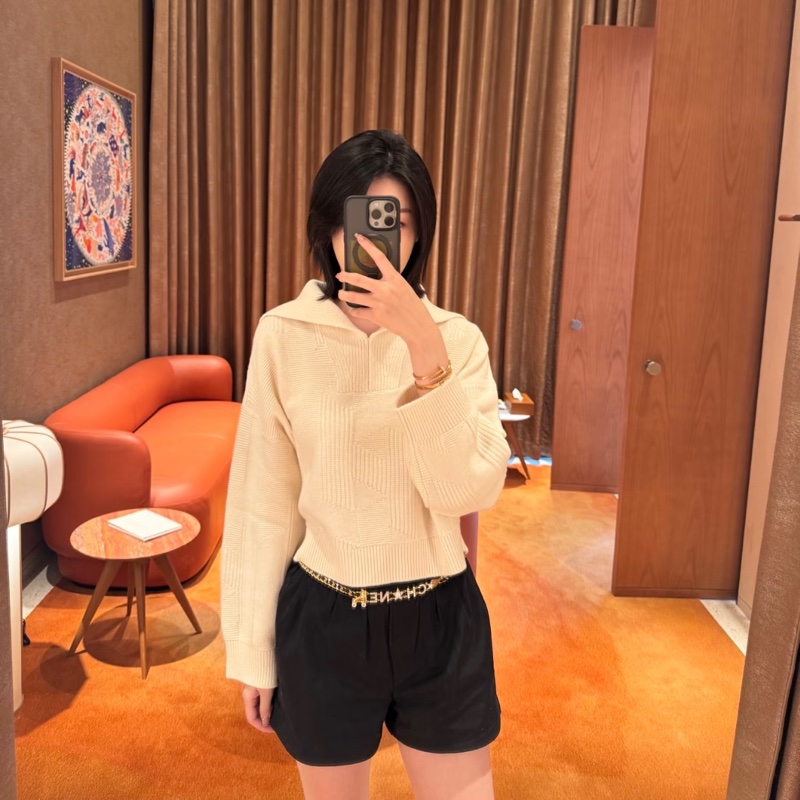 吊牌還在 HERMÈS 愛馬仕翻領羊毛衫-0