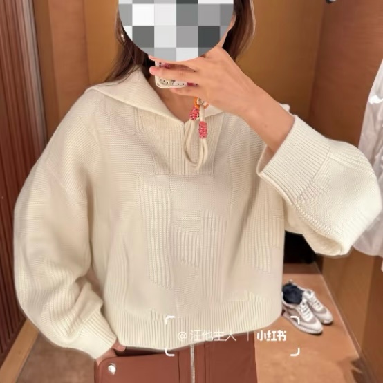 吊牌還在 HERMÈS 愛馬仕翻領羊毛衫-1