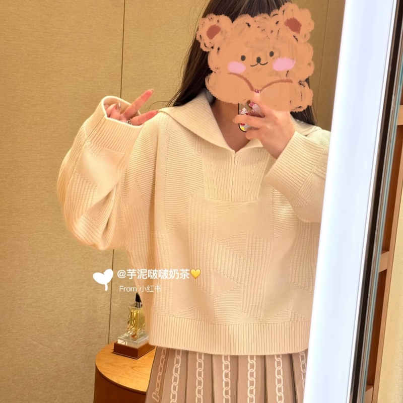 吊牌還在 HERMÈS 愛馬仕翻領羊毛衫-2