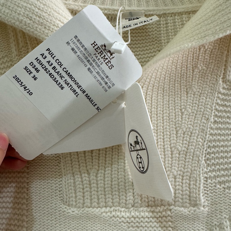吊牌還在 HERMÈS 愛馬仕翻領羊毛衫-11