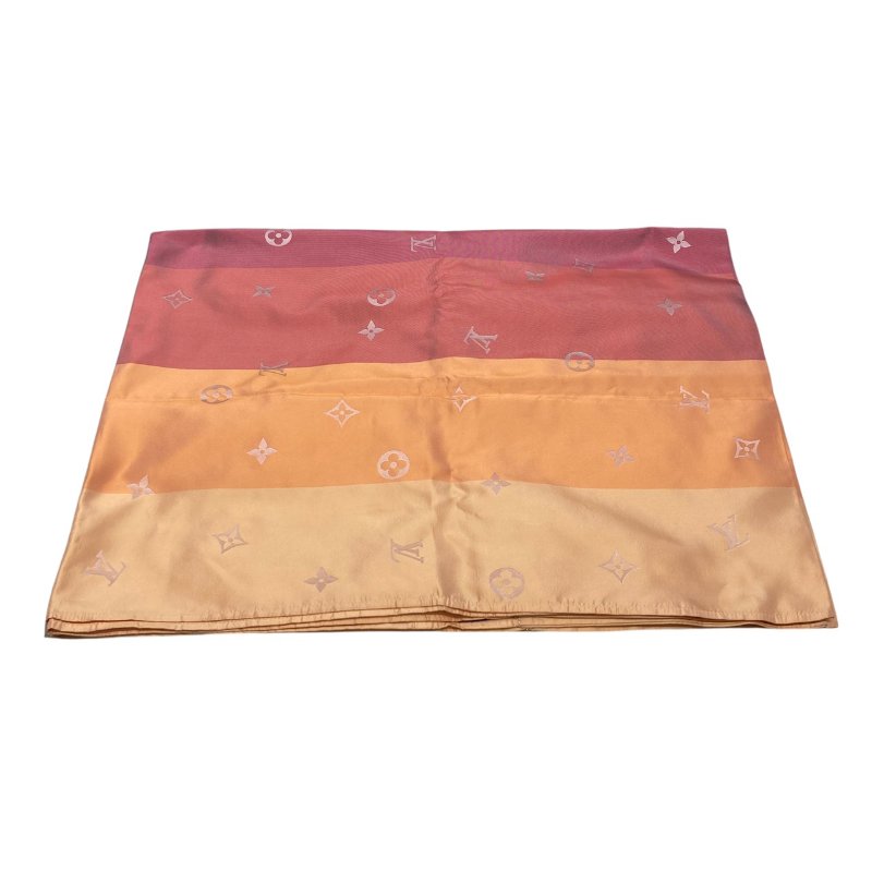LOUIS VUITTON 路易威登 絲巾 黃色 粉色 多色 漸層-1