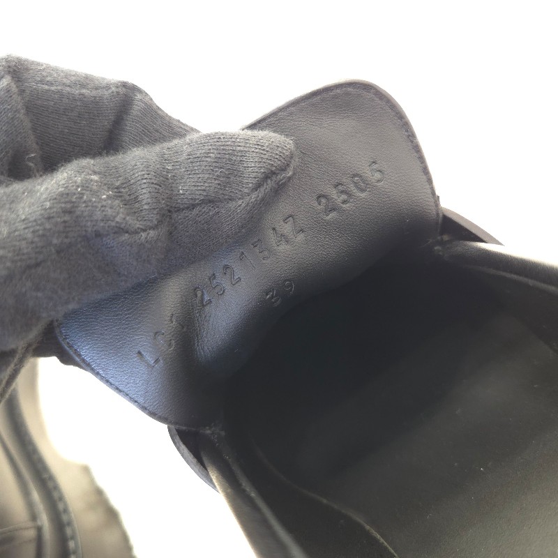 Hermès H黑釦 厚底樂福鞋 39-6