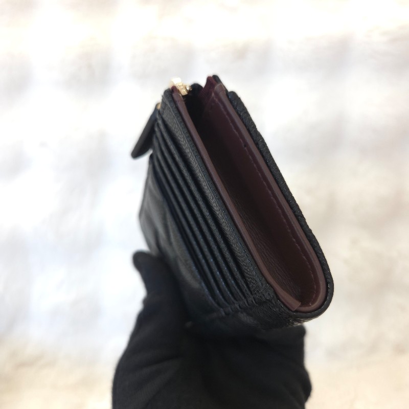 Chanel L型拉鍊零錢卡片包 黑金-3