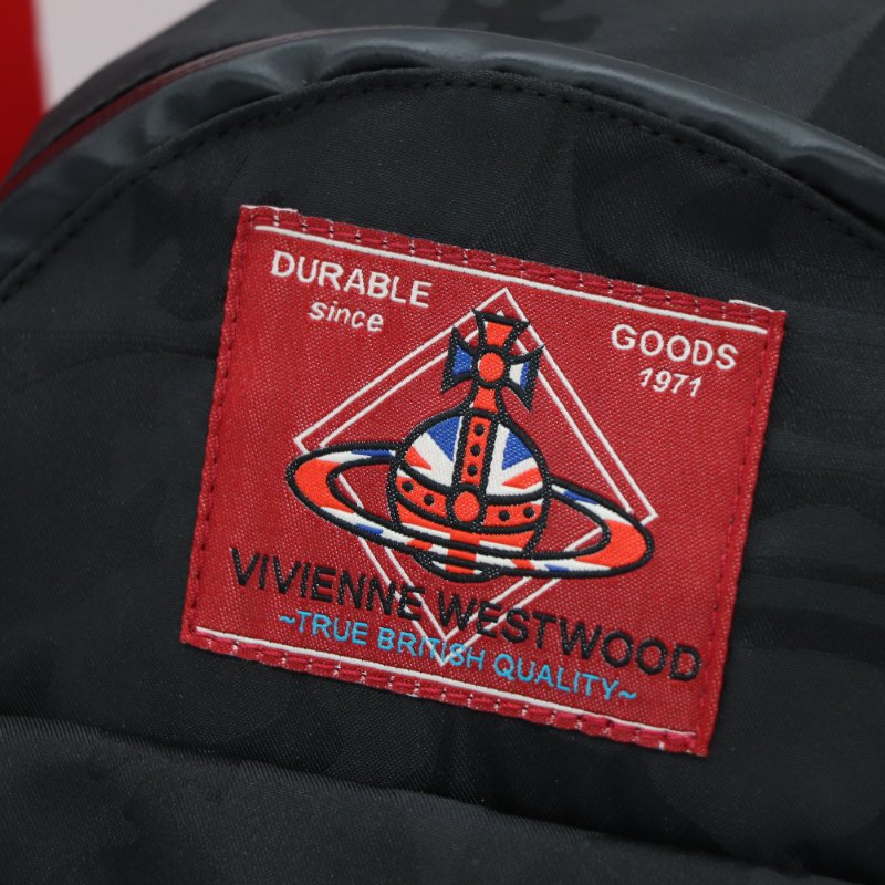 Vivienne Westwood 西太后 黑色織物 Red Label 火星標 雙肩包 書包 後背包-1
