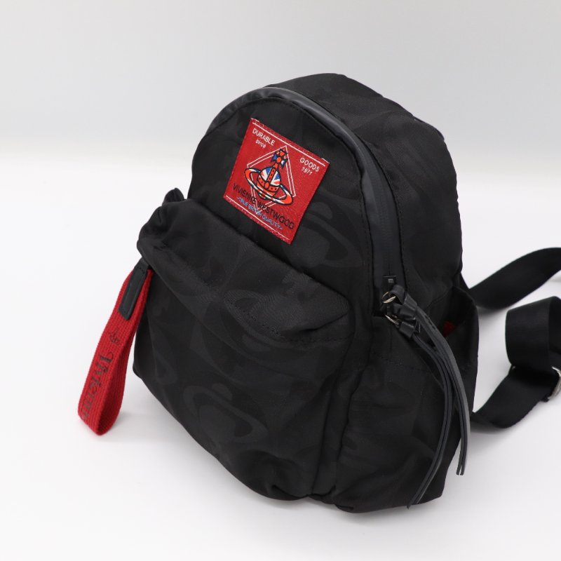 Vivienne Westwood 西太后 黑色織物 Red Label 火星標 雙肩包 書包 後背包-3