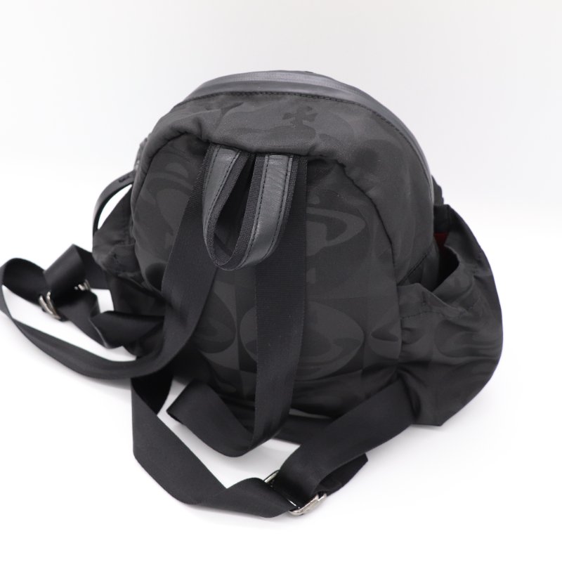 Vivienne Westwood 西太后 黑色織物 Red Label 火星標 雙肩包 書包 後背包-7