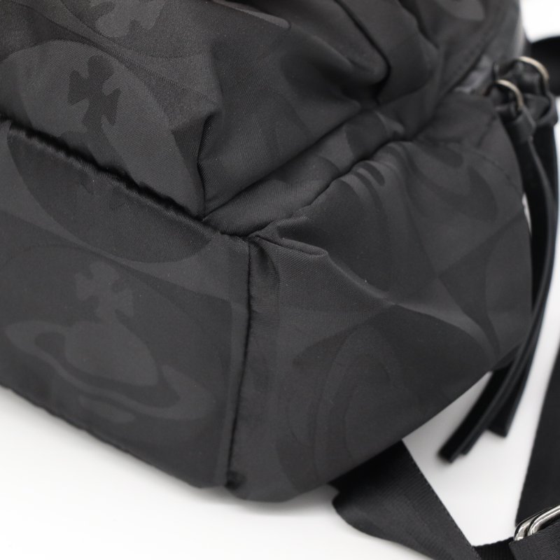 Vivienne Westwood 西太后 黑色織物 Red Label 火星標 雙肩包 書包 後背包-10