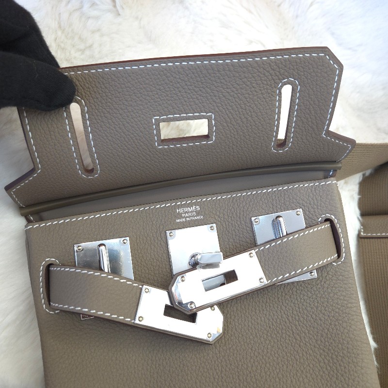 Hermès Hac a Dos backpack 斜背包 銀釦大象灰-2