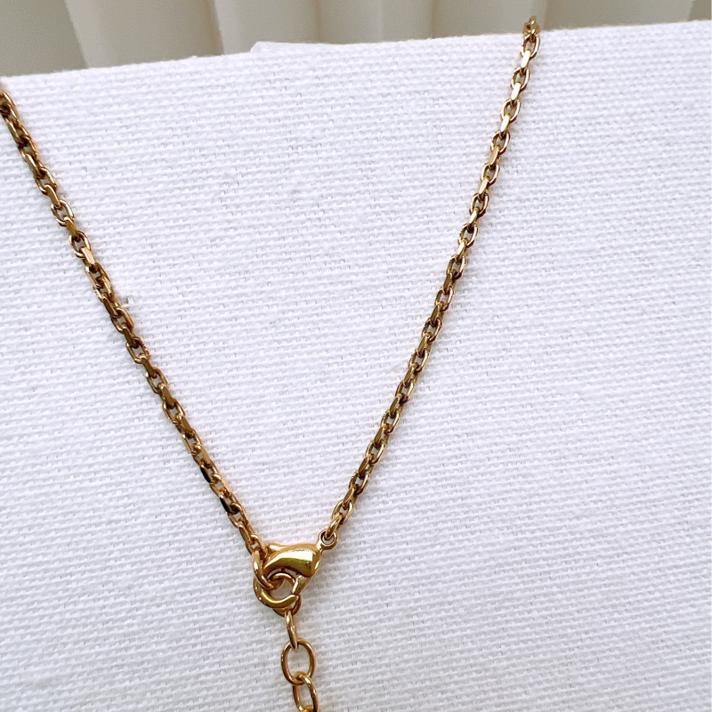 Dior 彩色水鑽logo字母項鍊-3