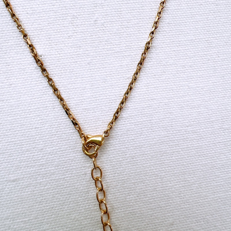 Dior 彩色水鑽logo字母項鍊-4