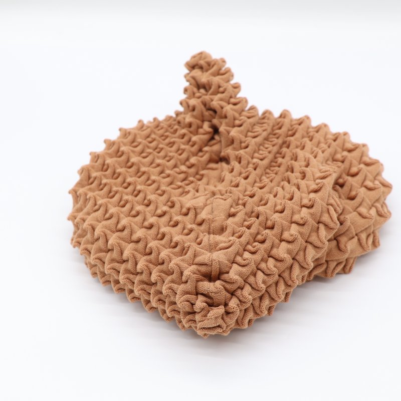 Issey Miyake 三宅一生 x 近藤悟史 Wool Shell Knit系列 南瓜色 皺摺 手提包-6