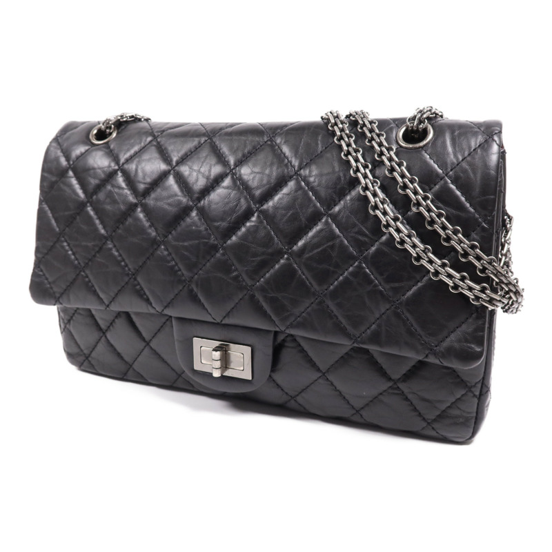 CHANEL 牛皮皮革2.55銀扣鏈帶肩背袋-2