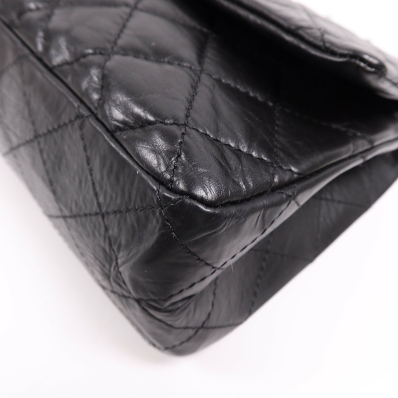 CHANEL 牛皮皮革2.55銀扣鏈帶肩背袋-11