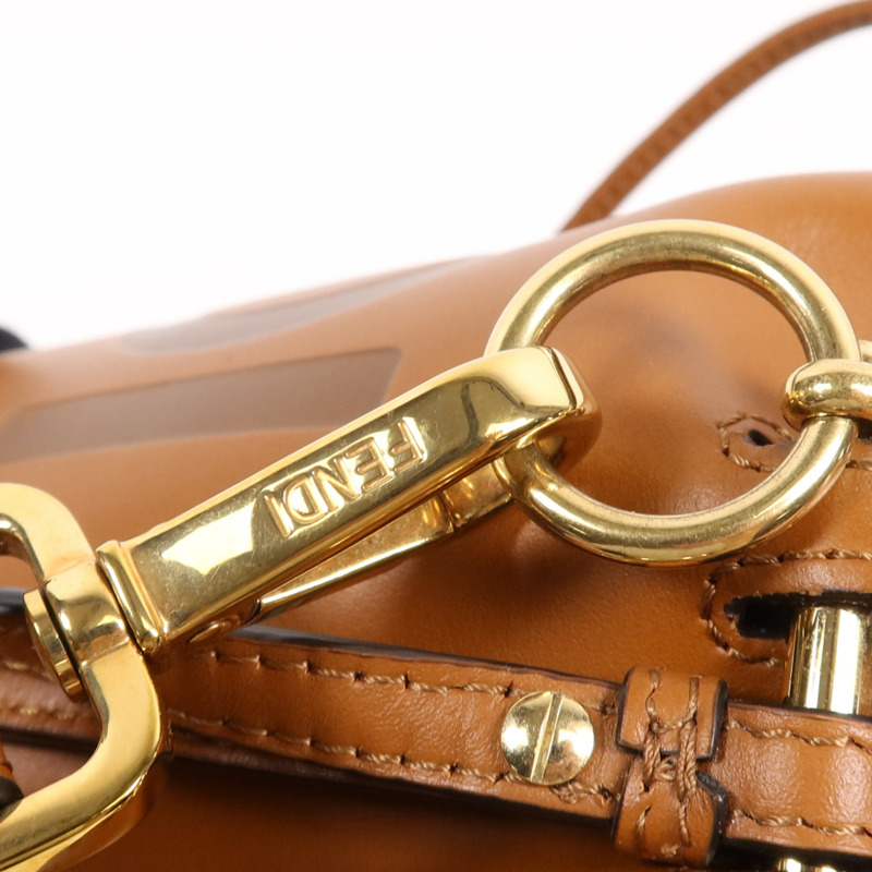 FENDI 牛皮皮革Mon Tresor金扣肩背袋-12