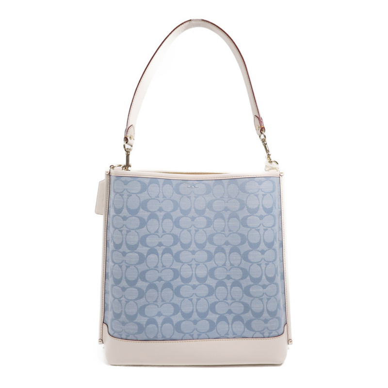 COACH 帆布/皮革2 Way Shoulder Bag金扣手挽肩背兩用袋-1