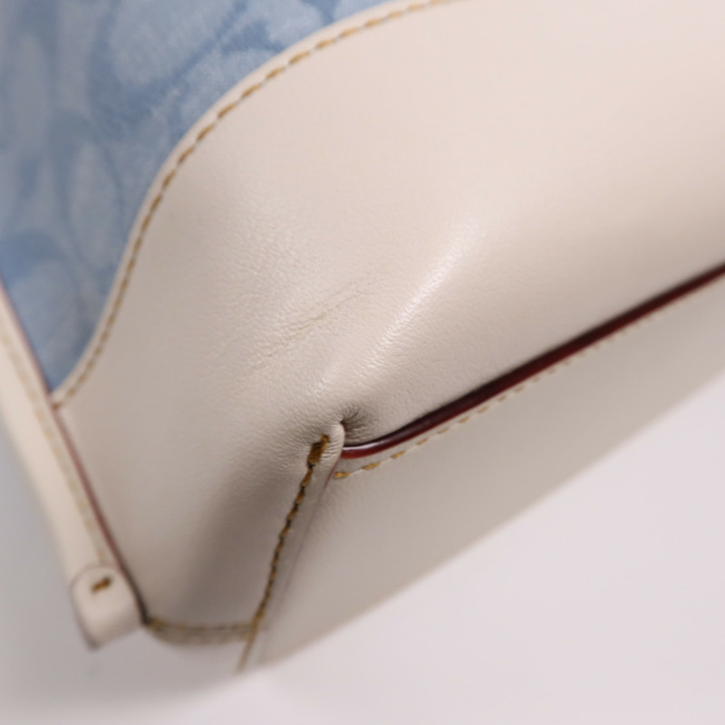 COACH 帆布/皮革2 Way Shoulder Bag金扣手挽肩背兩用袋-5