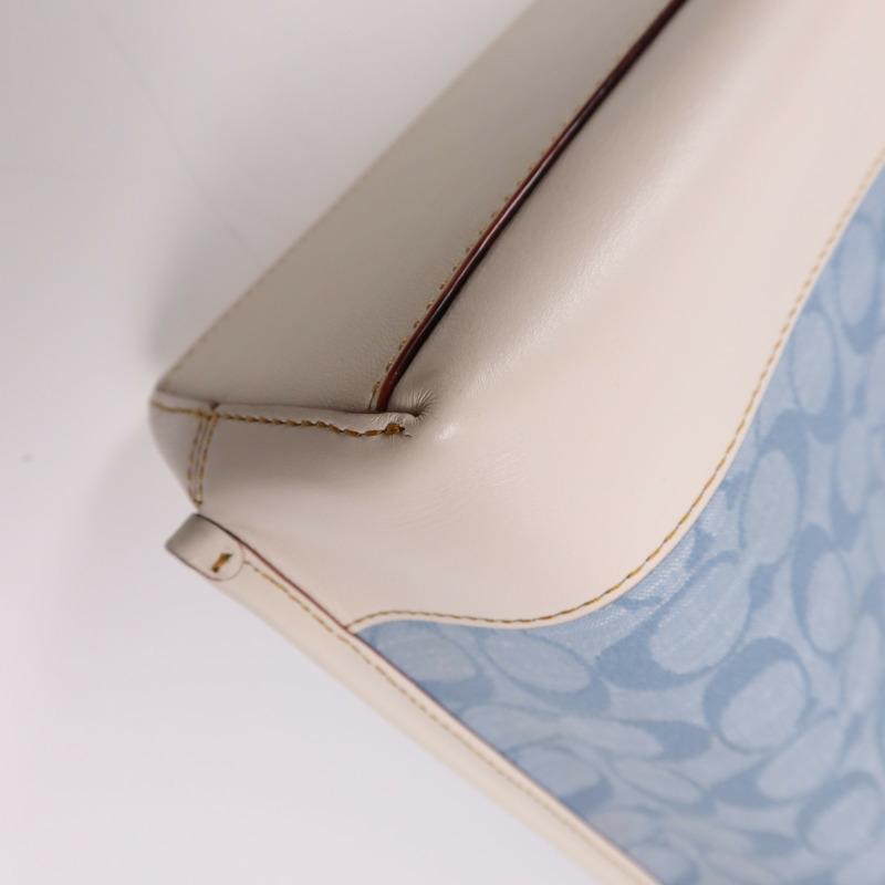 COACH 帆布/皮革2 Way Shoulder Bag金扣手挽肩背兩用袋-6