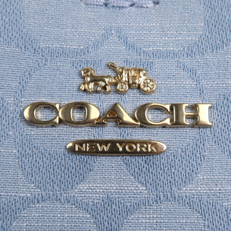 COACH 帆布/皮革2 Way Shoulder Bag金扣手挽肩背兩用袋-9