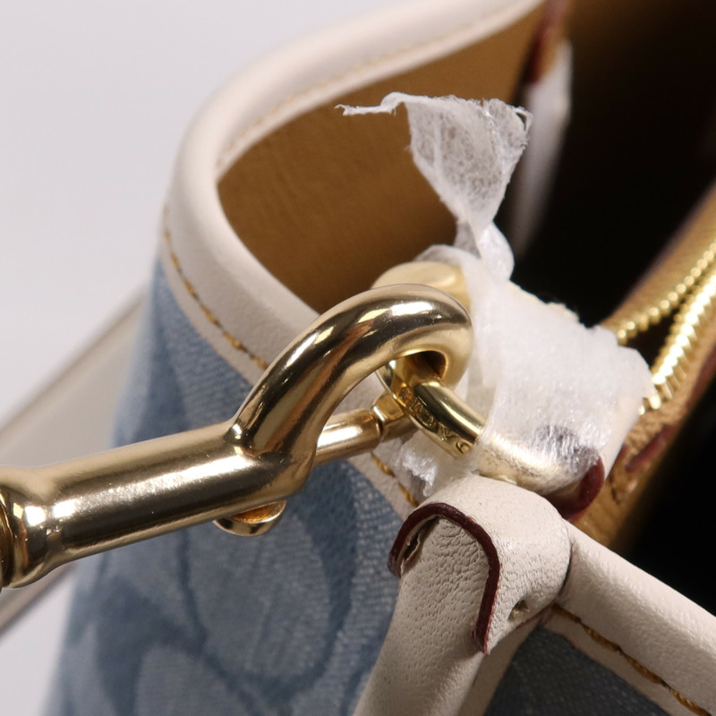 COACH 帆布/皮革2 Way Shoulder Bag金扣手挽肩背兩用袋-10