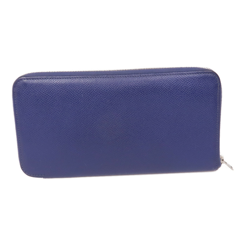 HERMES Epsom皮革Silk-In Azap Long銀扣長錢包Bleu Saphir-2