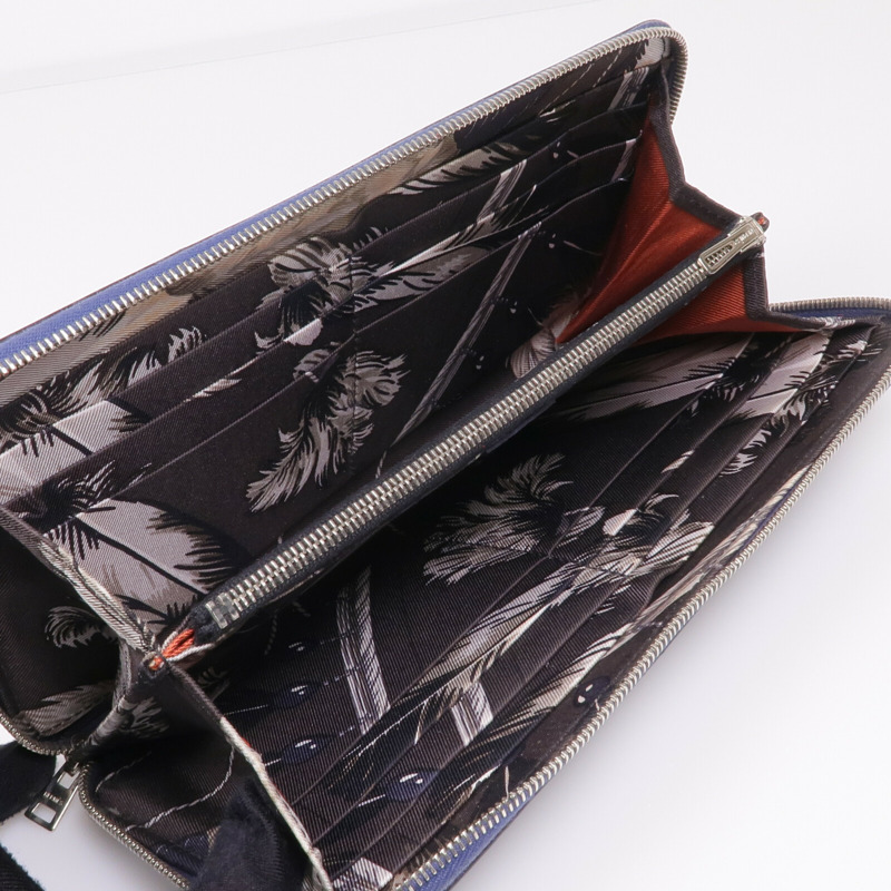 HERMES Epsom皮革Silk-In Azap Long銀扣長錢包Bleu Saphir-6