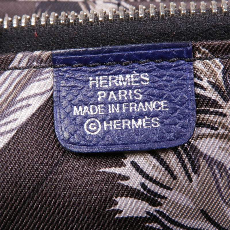 HERMES Epsom皮革Silk-In Azap Long銀扣長錢包Bleu Saphir-7