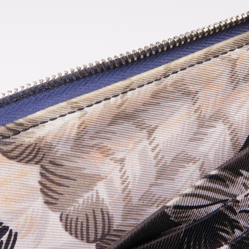 HERMES Epsom皮革Silk-In Azap Long銀扣長錢包Bleu Saphir-15
