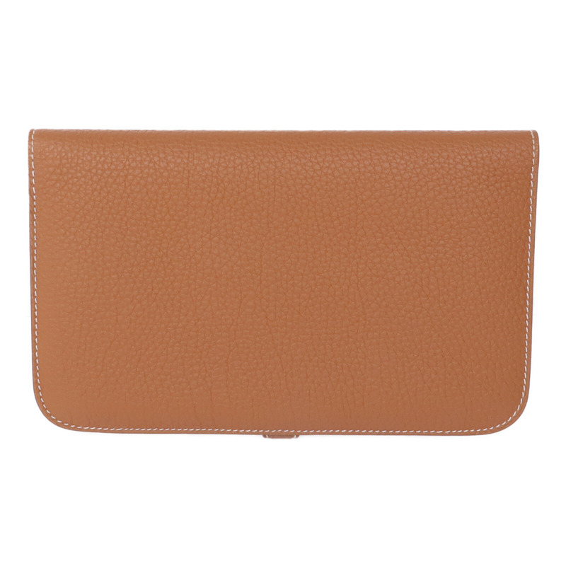 HERMES Clemence皮革Dogon GM銀扣掛飾Gold-2