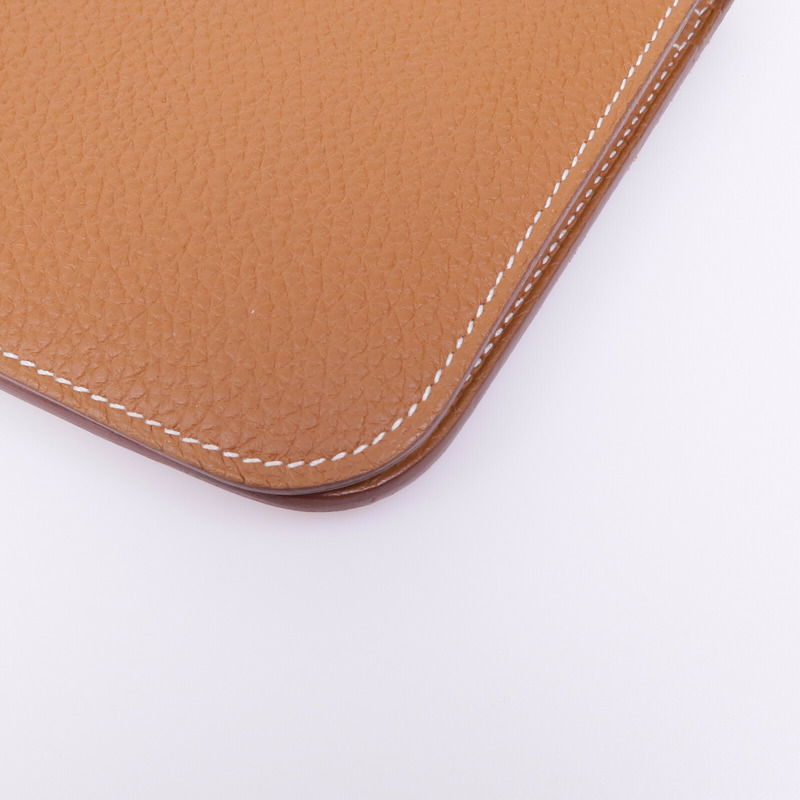 HERMES Clemence皮革Dogon GM銀扣掛飾Gold-11