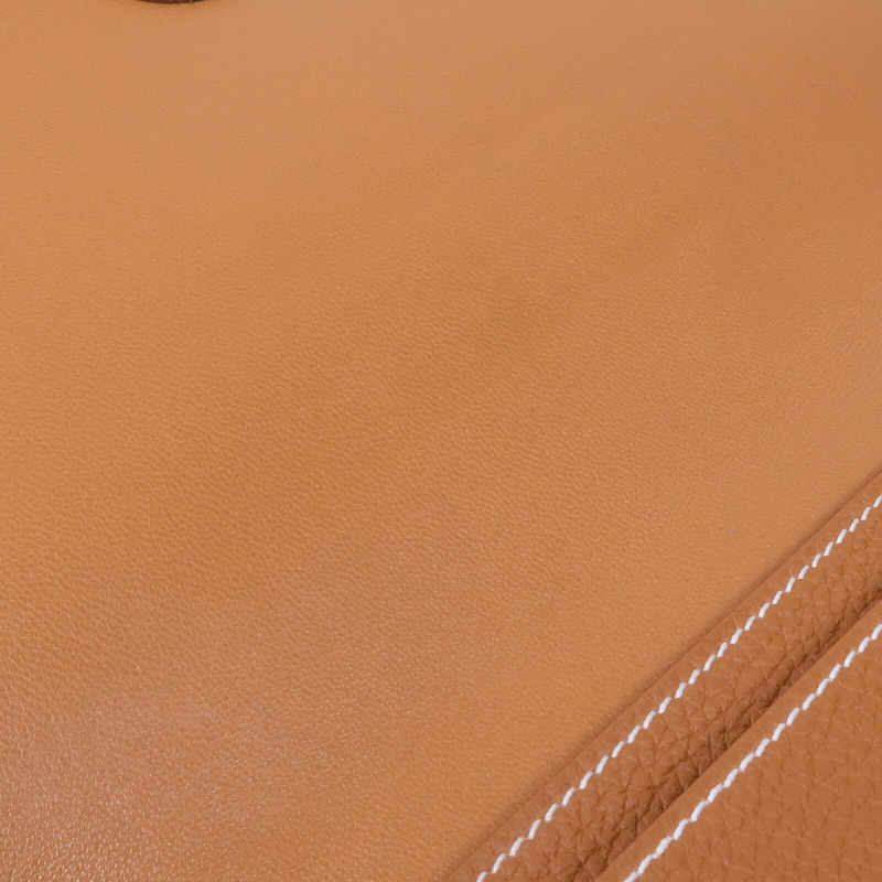 HERMES Clemence皮革Dogon GM銀扣掛飾Gold-15