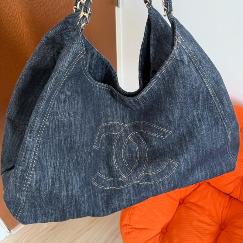 #王菲同款#現折2000 Chanel牛仔外縫hobo 機場包-4