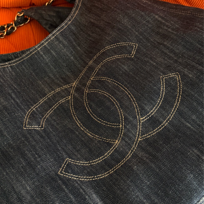 #王菲同款#現折2000 Chanel牛仔外縫hobo 機場包-8