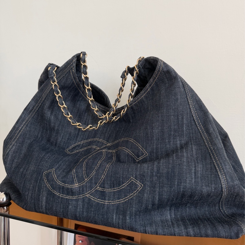 #王菲同款#現折2000 Chanel牛仔外縫hobo 機場包-20